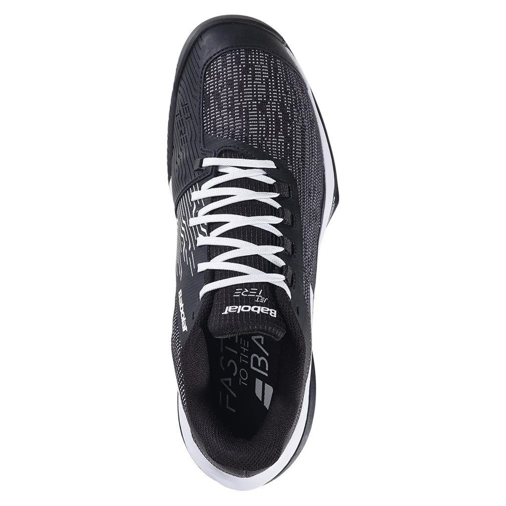 Men`s Jet Tere 2 Clay Tennis Shoes Black and White BABOLAT