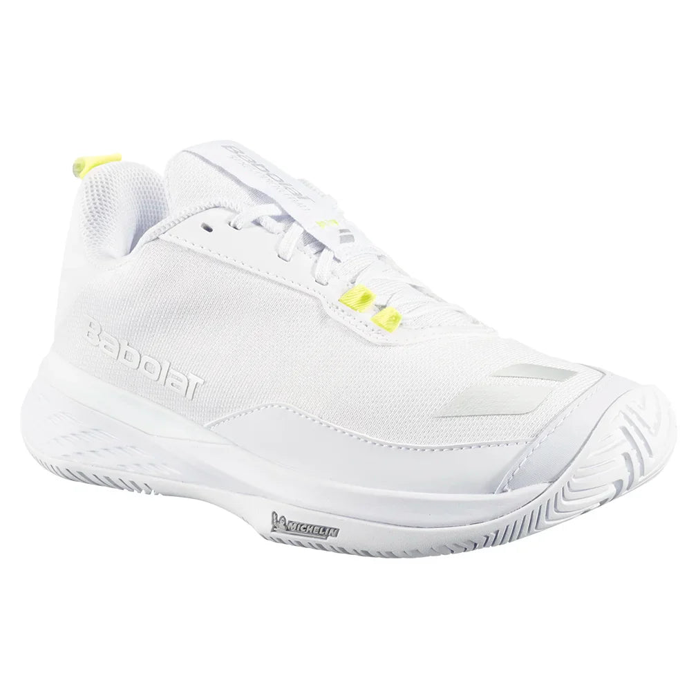 Women`s SFX Evo Pickleball Shoes White and Silver BABOLAT 5.5 WHITE_AND_SILVER