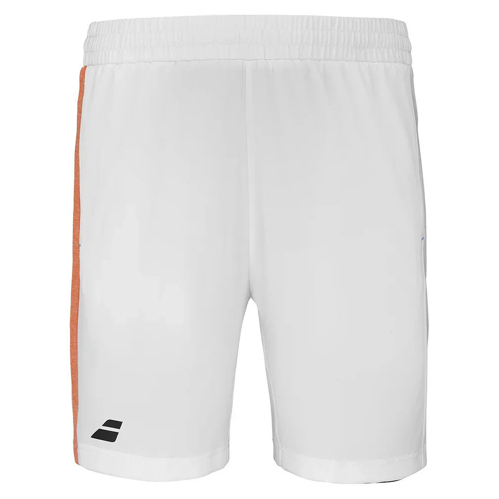 Boys` Play Tennis Short White and Orange BABOLAT 6/8