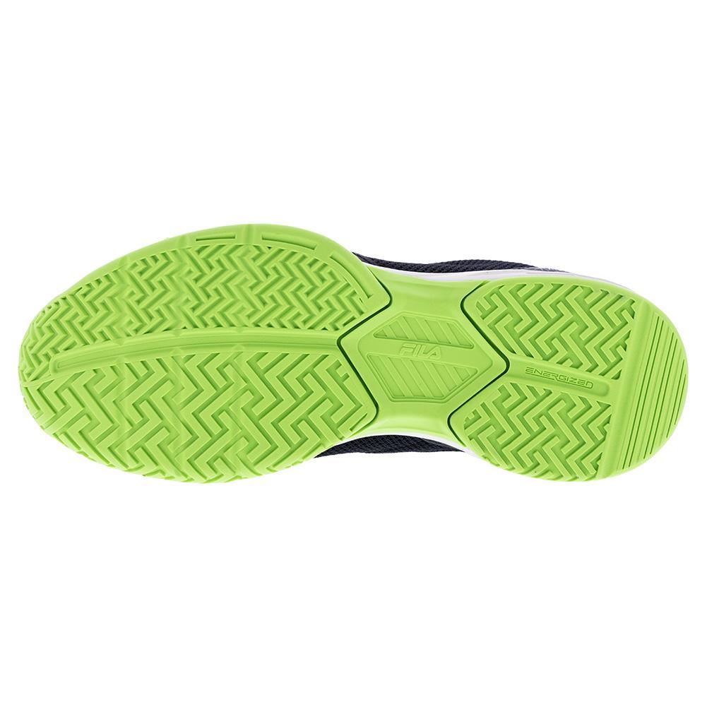 Juniors' Axilus 3 Tennis Shoes Black and Green Gecko TOP TENNIS SHOES FILA