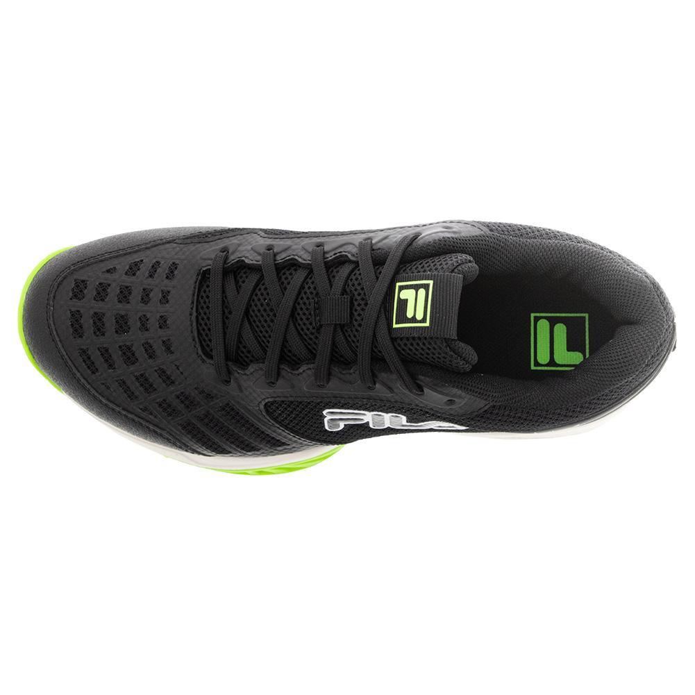 Juniors' Axilus 3 Tennis Shoes Black and Green Gecko TOP TENNIS SHOES FILA