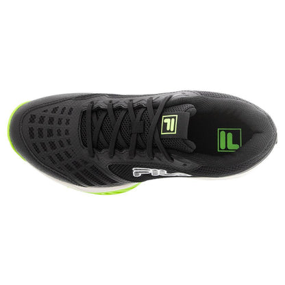 Juniors' Axilus 3 Tennis Shoes Black and Green Gecko TOP TENNIS SHOES FILA