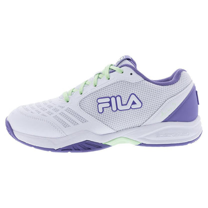 Juniors' Axilus 3 Tennis Shoes White and Patina Green TOP TENNIS SHOES FILA