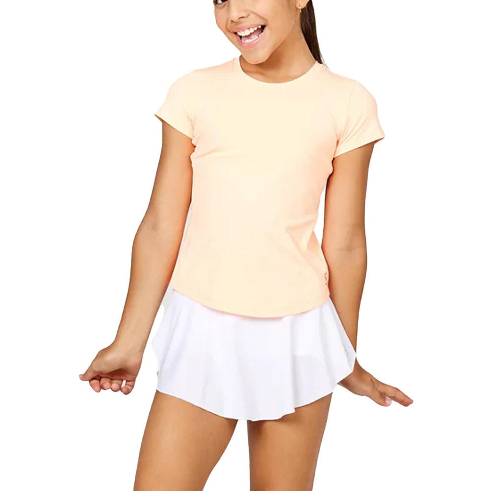 Girls' UV Short Sleeve Tennis Top SOFIBELLA XS SORBET