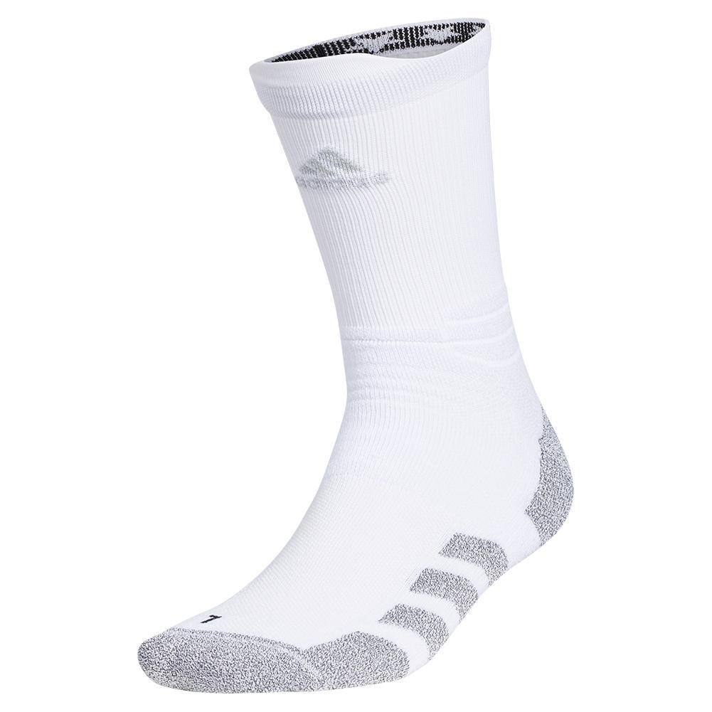 5-Star Team Traxion Crew Socks White and Clear Grey Womens Apparel ADIDAS L