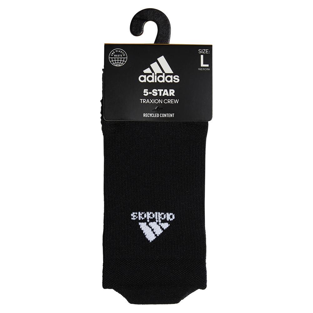 5-Star Team Traxion Crew Socks Black and White Womens Apparel ADIDAS