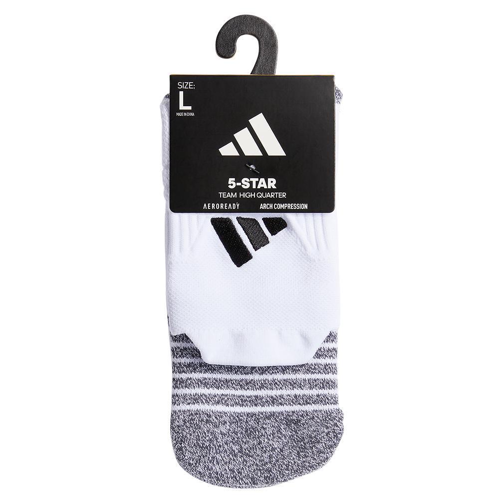 5-Star Team 2.0 High Quarter Socks White and Black Womens Apparel ADIDAS