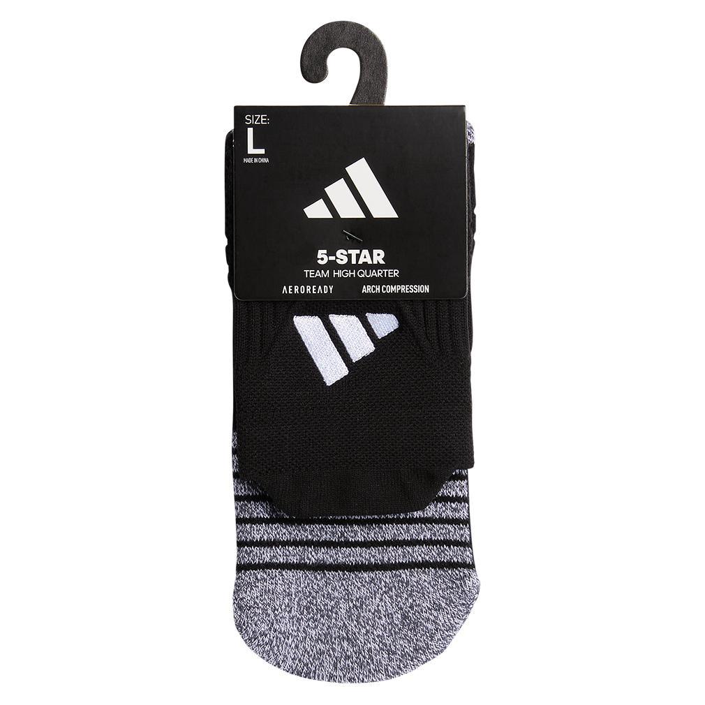 5-Star Team 2.0 High Quarter Socks Black and White Womens Apparel ADIDAS