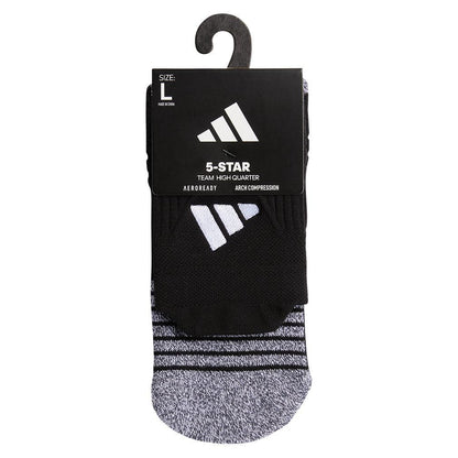 5-Star Team 2.0 High Quarter Socks Black and White Womens Apparel ADIDAS