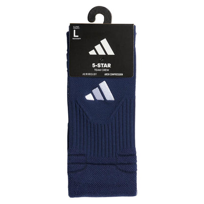 5-Star Team 2.0 Crew Socks Navy Blue and White Womens Apparel ADIDAS