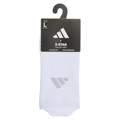 5-Star Team Traxion 2.0 Crew Socks White and Black Womens Apparel ADIDAS