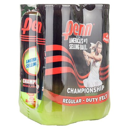 Champ Regular-Duty Felt 4 Pack Tennis Balls TENNIS BALLS PENN Yellow