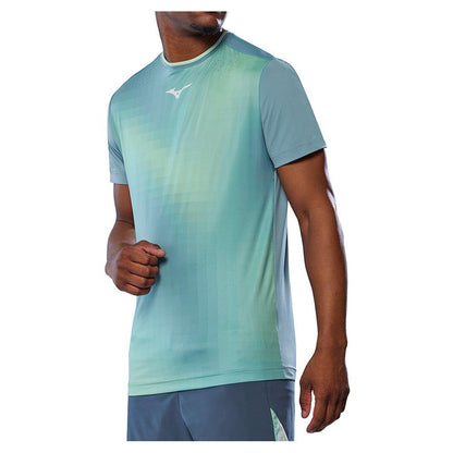 Men`s Shadow Graphic Tennis Tee Citadel MIZUNO S Blue