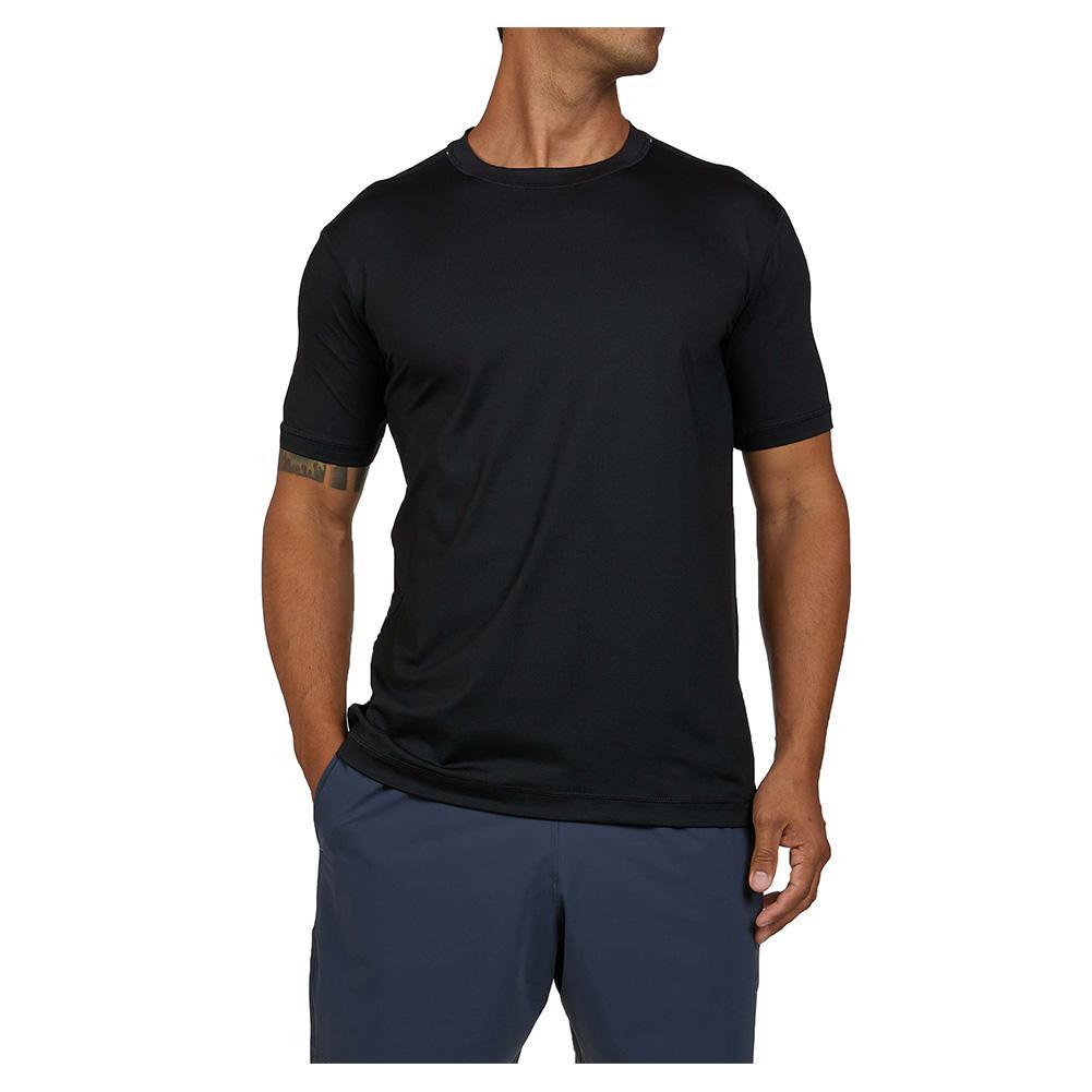 Men's SB Sport Classic Fit Short Sleeve Tennis Crew Black Training SOFIBELLA