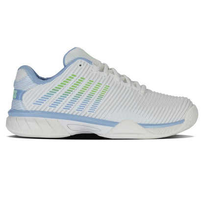 Juniors` Hypercourt Express 2 Tennis Shoes Lucent White and Dutch Canal K-SWISS