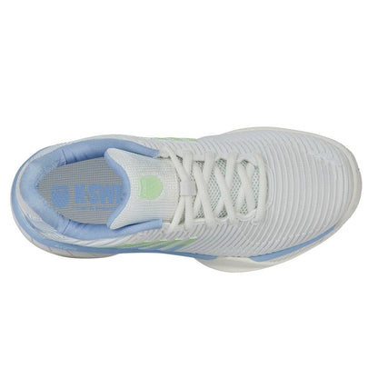 Juniors` Hypercourt Express 2 Tennis Shoes Lucent White and Dutch Canal K-SWISS