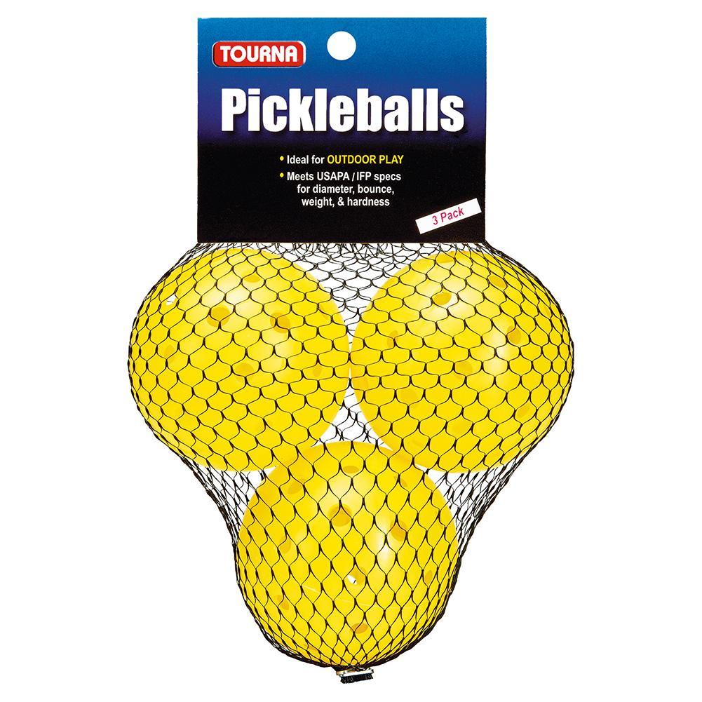 Outdoor Pickleballs 3 Pack Yellow Pickleballs TOURNA Yellow