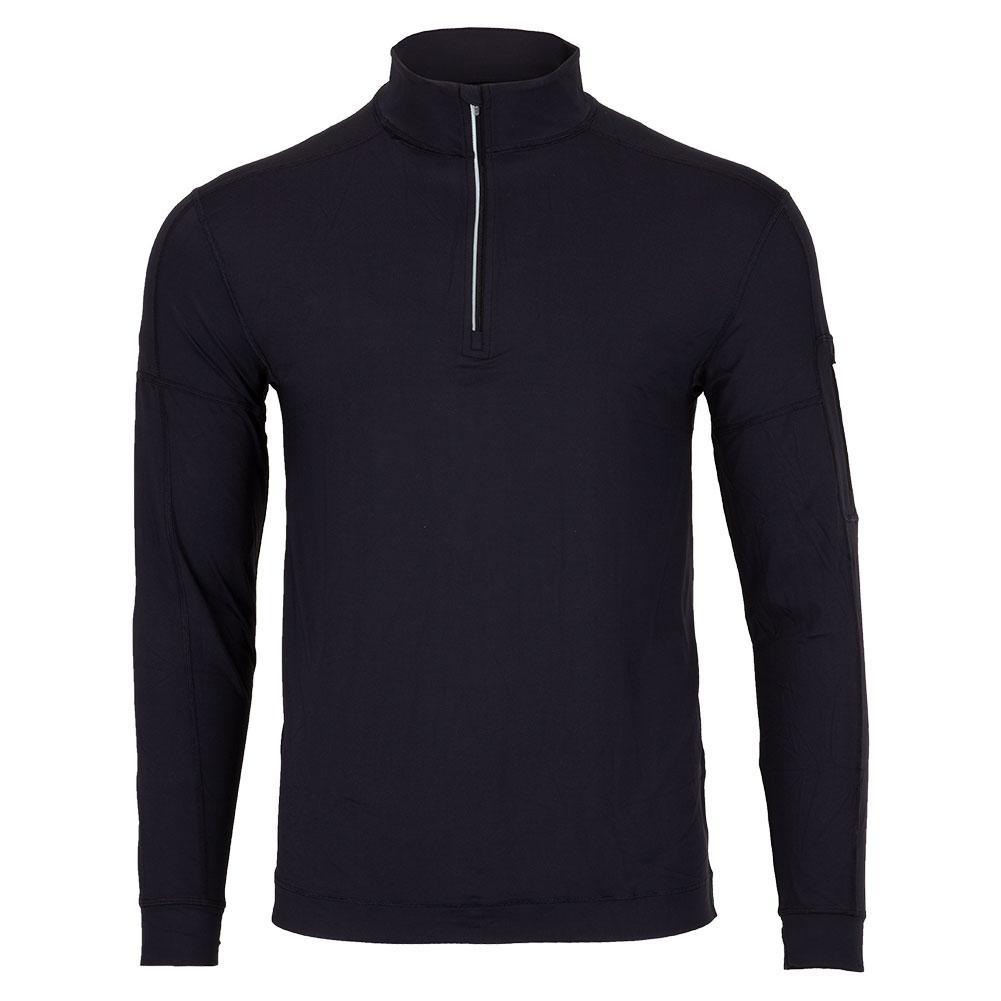 Men`s Mock Zip Tennis Top OUTERWEAR BLOQUV BLACK M