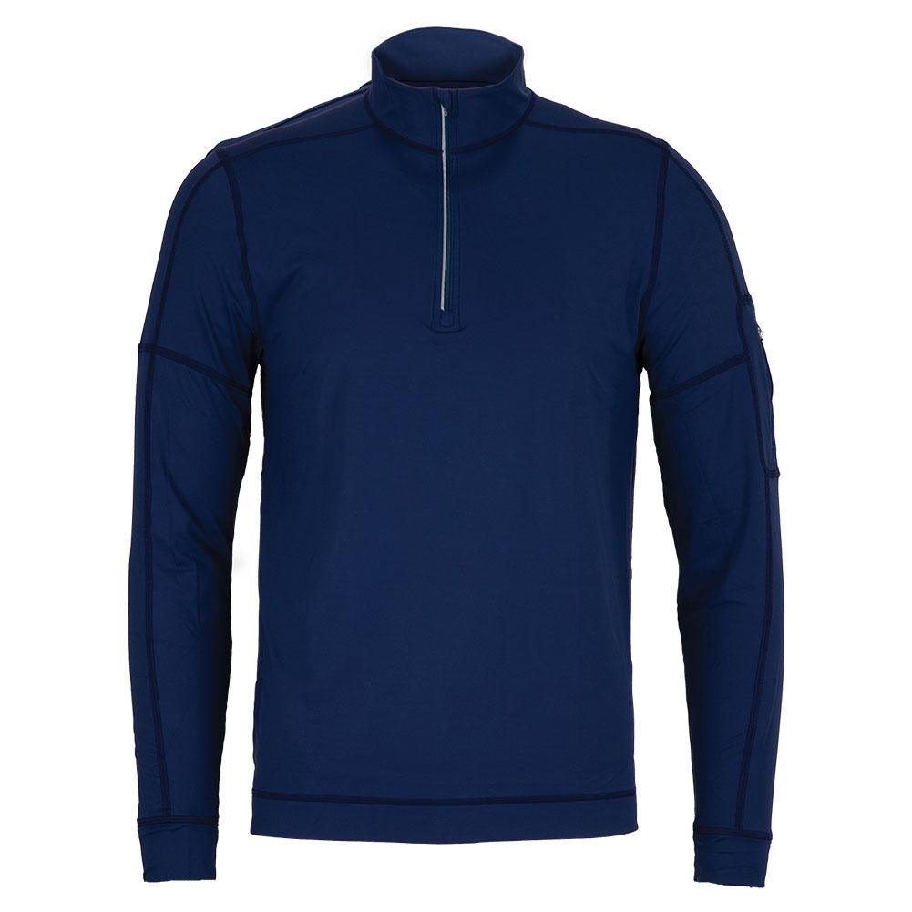 Men`s Mock Zip Tennis Top OUTERWEAR BLOQUV NAVY M