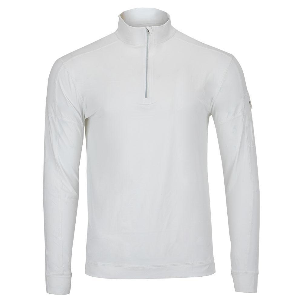 Men`s Mock Zip Tennis Top OUTERWEAR BLOQUV WHITE S