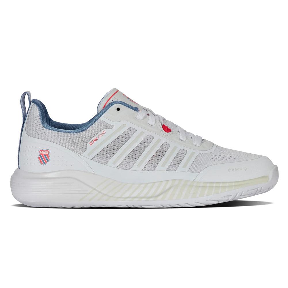 Women`s Ultra Court Pickleball Shoes White and Faded Denim K-SWISS