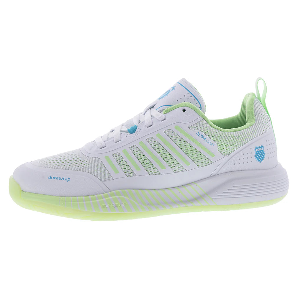 Women`s Ultra Court Pickleball Shoes Bit of Blue and Paradise Green K-SWISS