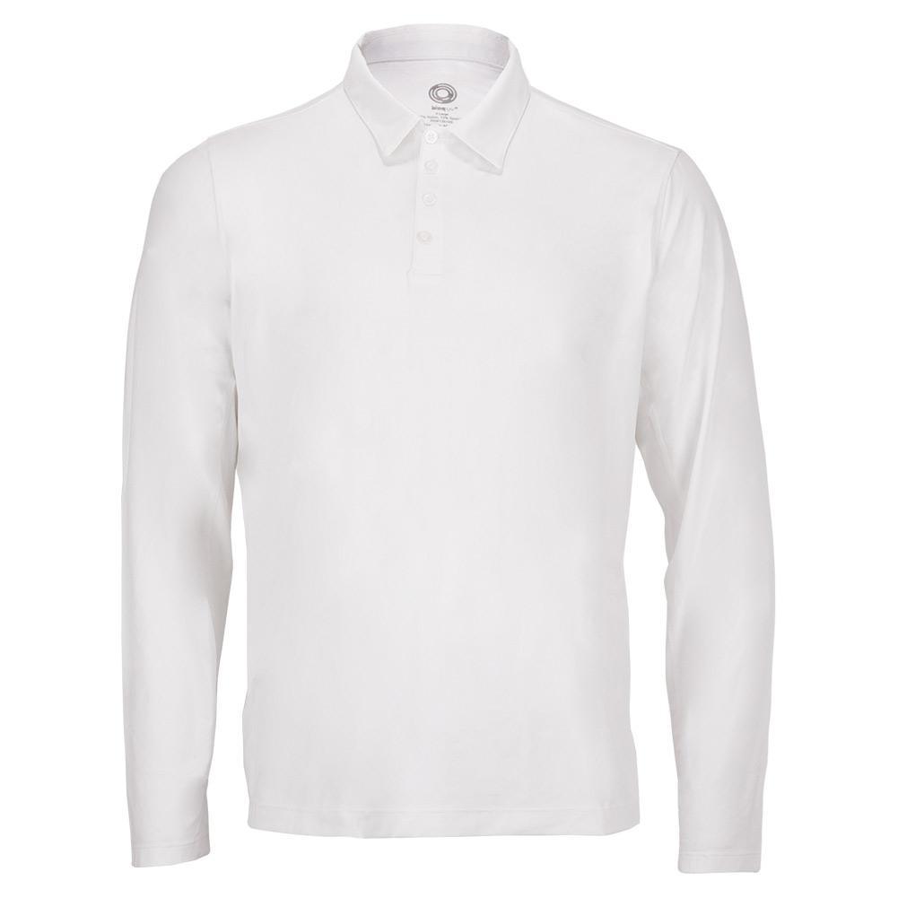 Men`s Long Sleeve Tennis Polo TRAINING BLOQUV WHITE XL