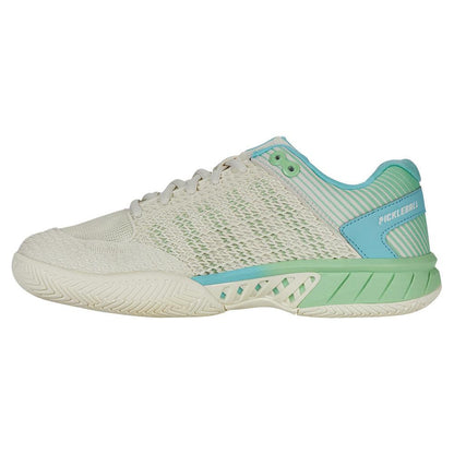 Women`s Express Light Pickleball Shoes Egret and Patina Green K-SWISS