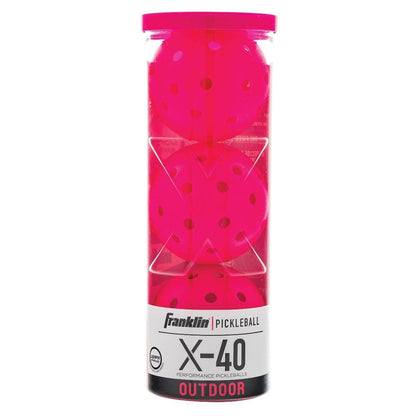 X-40 Outdoor Pickleballs 3 Pack Pink Pickleballs FRANKLIN SPORTS Pink