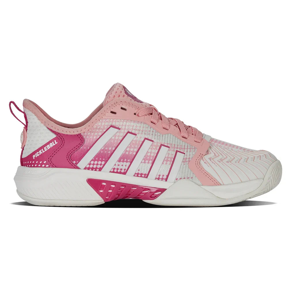 Women`s Pickleball Supreme Shoes Cloud Dancer and Raspberry Sorbet K-SWISS
