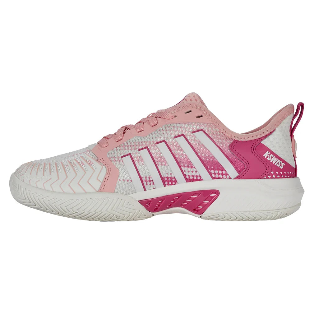 Women`s Pickleball Supreme Shoes Cloud Dancer and Raspberry Sorbet K-SWISS