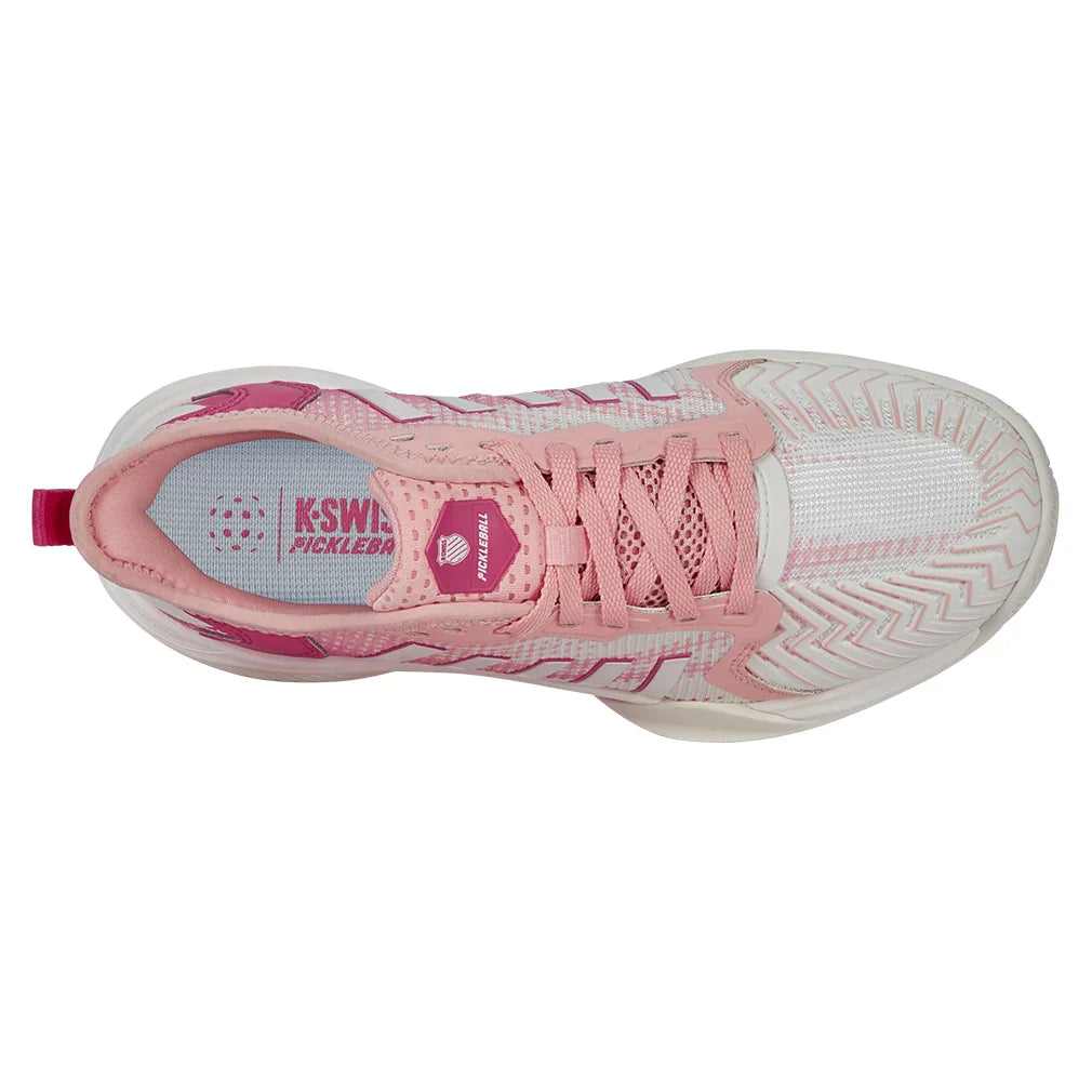 Women`s Pickleball Supreme Shoes Cloud Dancer and Raspberry Sorbet K-SWISS