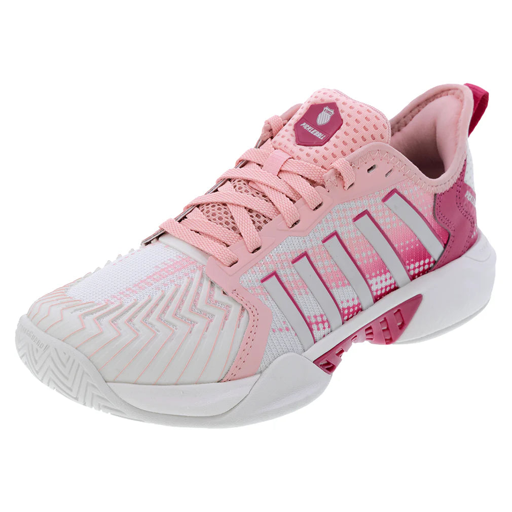 Women`s Pickleball Supreme Shoes Cloud Dancer and Raspberry Sorbet K-SWISS 5 Pink