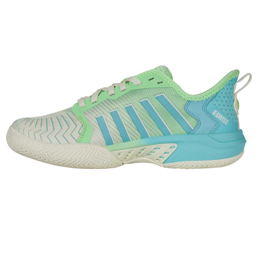 Women`s Pickleball Supreme Shoes Egret and Patina Green K-SWISS
