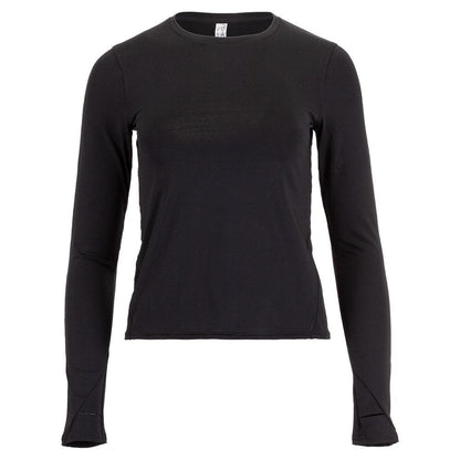 Women's Classic Long Sleeve Tennis Crew Neck Womens Apparel INPHORM Black XS