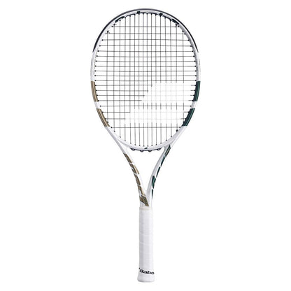 Boost Wimbledon Prestrung Tennis Racquet White and Gold BABOLAT