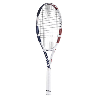 Boost Drive Prestrung Tennis Racquet White and Blue BABOLAT
