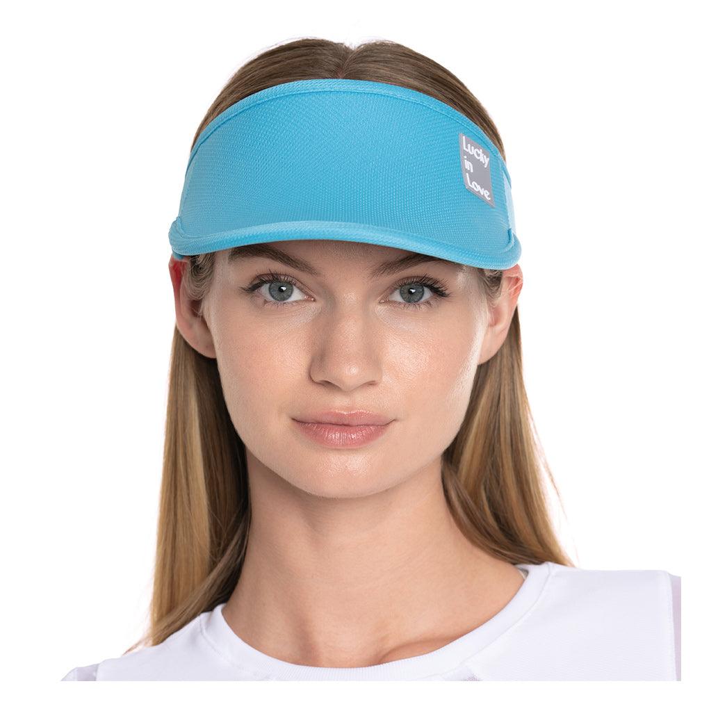 Women`s Lucky Logo Stretch Tennis Visor WOMENS APPAREL LUCKY IN LOVE Parrot