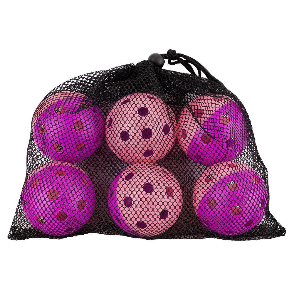 Indoor Pickleball Training Balls Bag of 6 Purple and Pink PICKLEBALLS GAMMA
