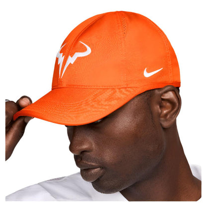 Men`s Rafa Dri-Fit Club Tennis Cap Safety Orange and White CAPS AND VISORS NIKE S/M