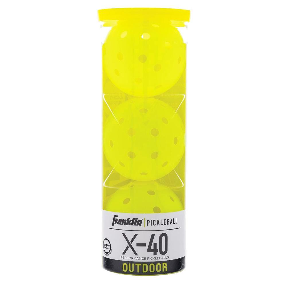 X-40 Outdoor Pickleballs 3 Pack Optic PICKLEBALLS FRANKLIN SPORTS