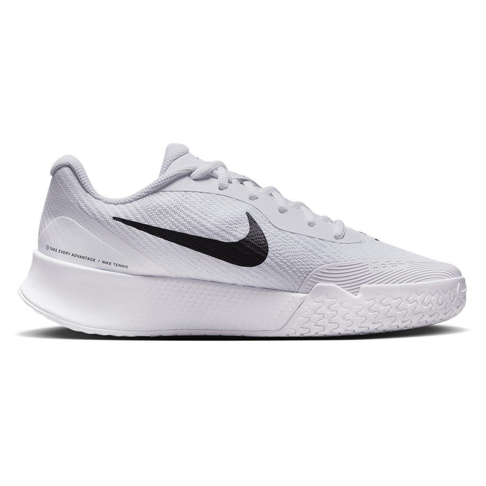 Women`s Vapor Lite 3 Tennis Shoes White and Black NIKE