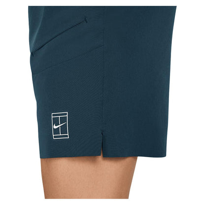 Men`s Dri-Fit Advantage 8 inch Tennis Short Armory Navy and White MENS APPAREL NIKE