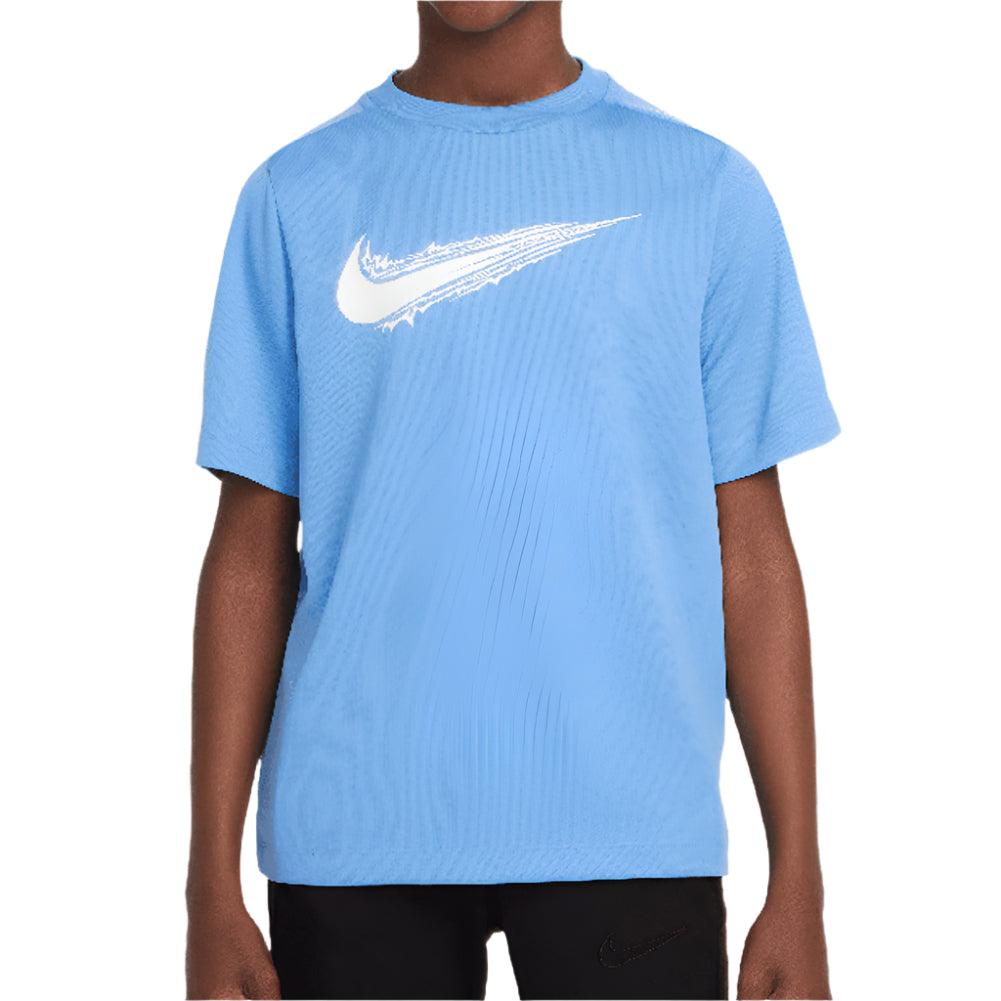 Boys' Dri-Fit Multi Short Sleeve Training Top NIKE M 489_BLUE_BEYOND/WHT