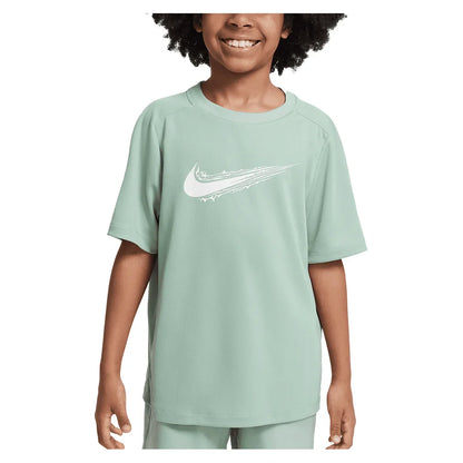 Boys` Dri-FIT Multi Short Sleeve Training Top NIKE XS 037_STEAM/WT