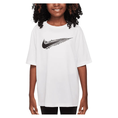 Boys` Dri-FIT Multi Short Sleeve Training Top NIKE XS 100_WHITE/BK