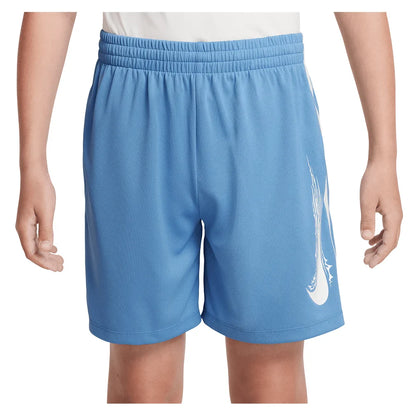 Boys` Dri-FIT Multi Woven Training Short Blue Beyond and White NIKE XS Blue