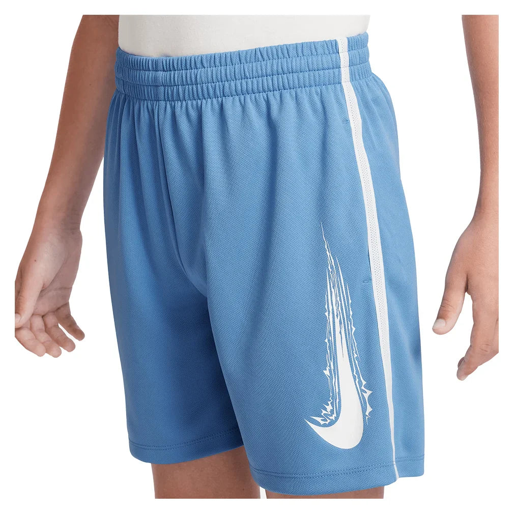 Boys` Dri-FIT Multi Woven Training Short Blue Beyond and White NIKE