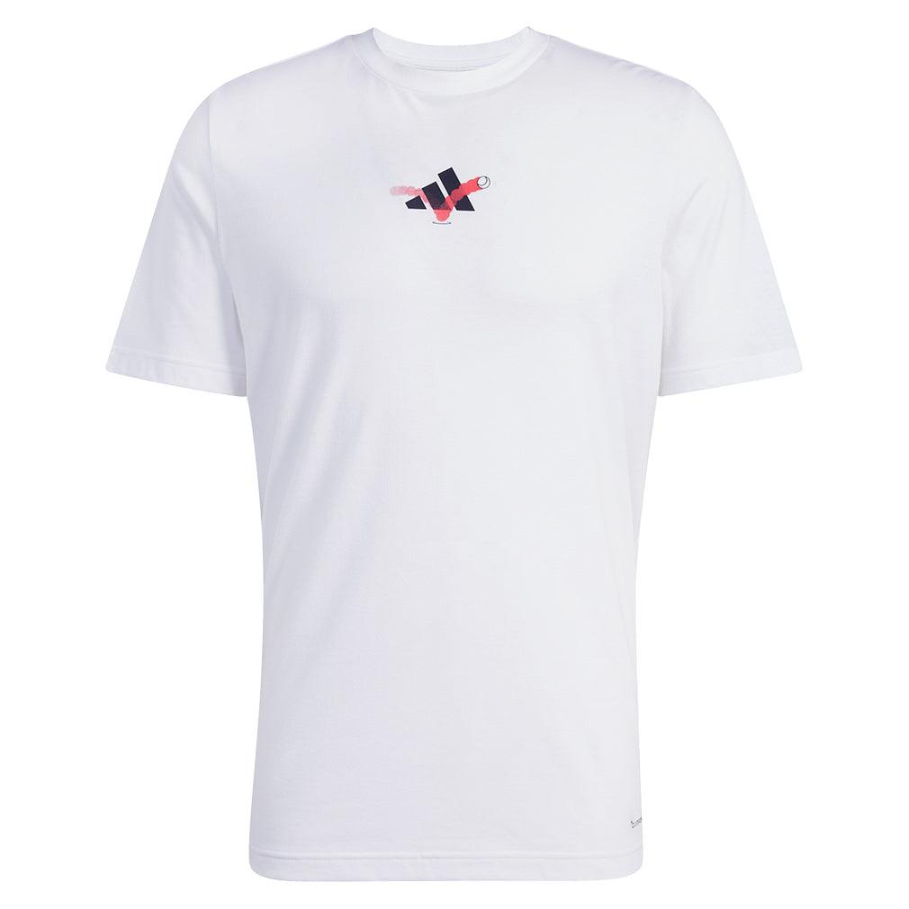 Men`s Grand Slams 3B Graphic Tennis Top White MENS APPAREL ADIDAS White XS
