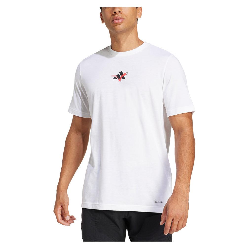 Men`s Grand Slams 3B Graphic Tennis Top White MENS APPAREL ADIDAS
